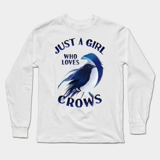 Just A Girl Who Loves Crows Animal Gift Crow Lover T-Shirt Long Sleeve T-Shirt